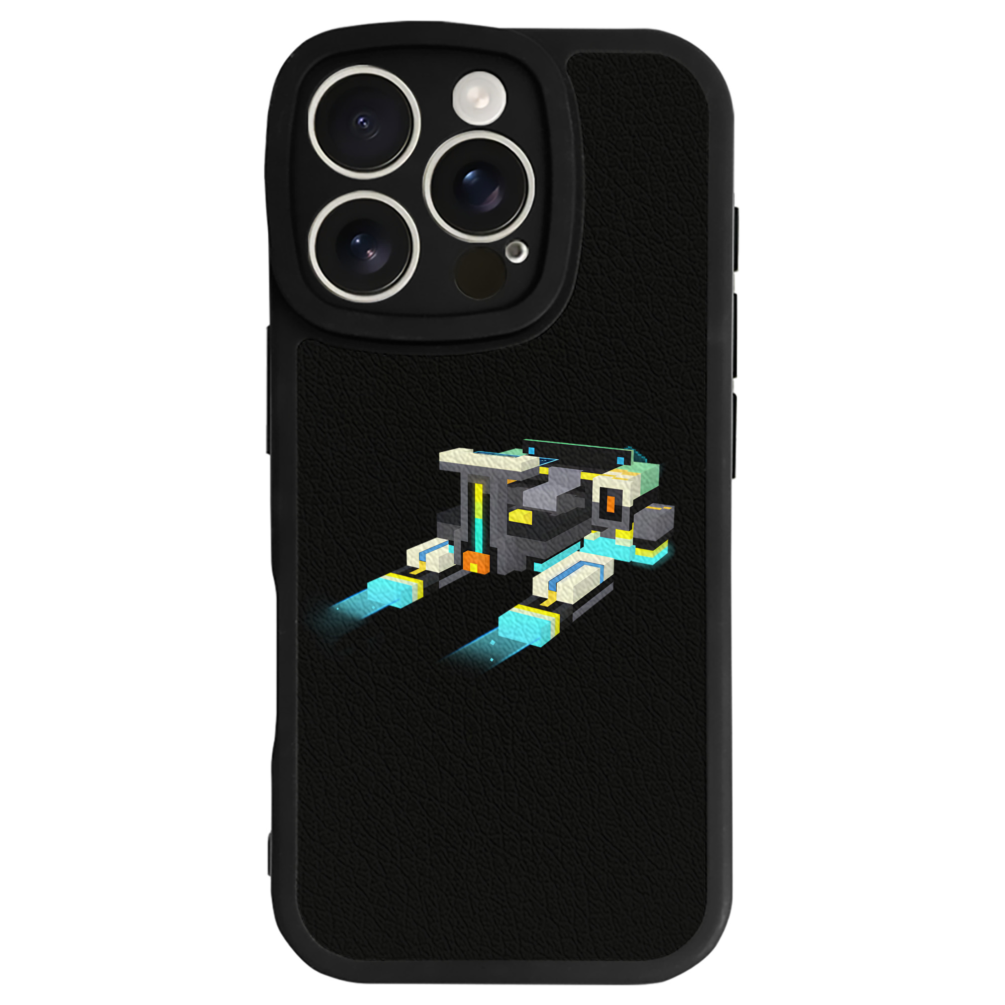（画像用） マインクラフト ブロックの世界 Minecraft MC Block world 【iPhone 16シリーズ対応】シリコンスマホケース（レザー調） 材質：シリコン